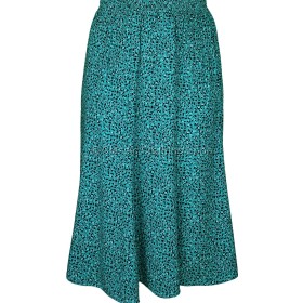 Teal Abstract Printed Panelled Skirt