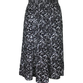 Black Floral Printed Panelled Skirt