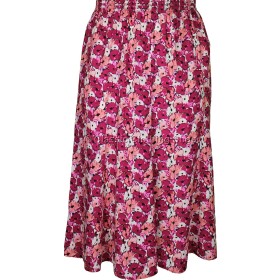 Pink Floral Printed Panelled Skirt