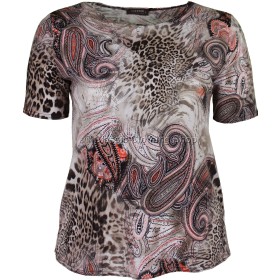 Taupe Paisley Printed Slinky Top