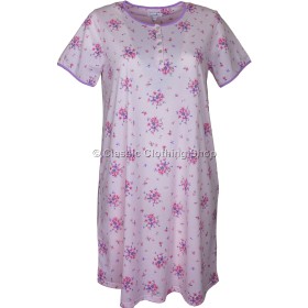 Pink Summer Bouquet Short Sleeve Nightdress