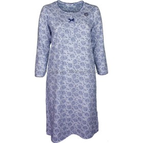 Navy Floral Long Sleeve Nightdress