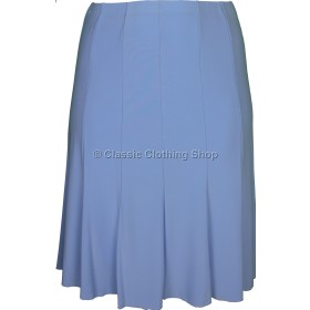 Sky Blue Plain Lined Panelled Skirt