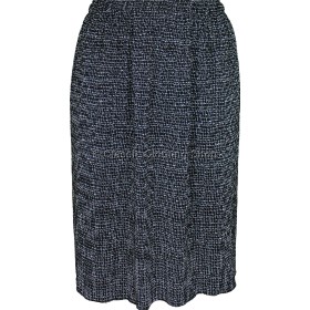 Black Lines Gathered Plisse Skirt