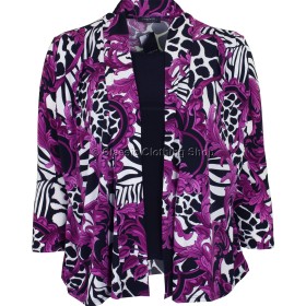Magenta Abstract Twin-Set Look Slinky Top