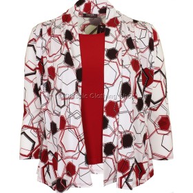 Off-White Abstract Twin-Set Look Slinky Top