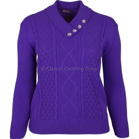 Plum Leaf Neck Plain Jumper