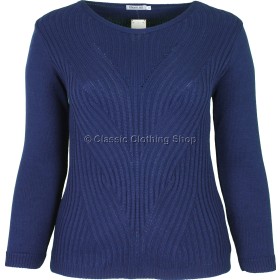 Navy Filigree Long Sleeve Jumper