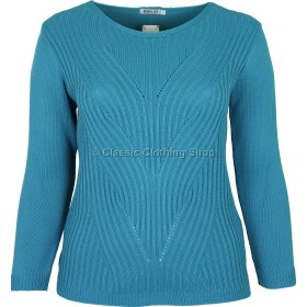 Teal Filigree Long Sleeve Jumper