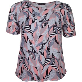 Pink Abstract Printed Slinky Top
