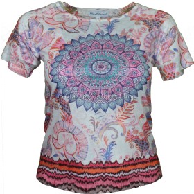 Pink Tribal Print Viscose Top