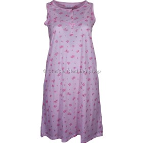 Pink Floral Sleeveless Nightdress