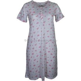 White Floral Short Sleeve Nightdress