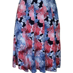 Coral Floral Lined Panelled Skirt