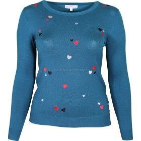 Teal Plain Heart Jumper 