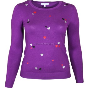 Purple Plain Heart Jumper 