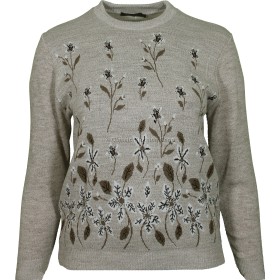 Oatmeal Floral Jacquard Jumper