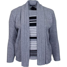 Mottle Grey Combination Twin Set Look Jumper