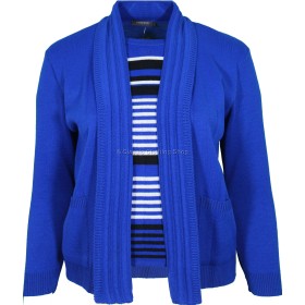 Royal Blue Combination Twin Set Look Jumper