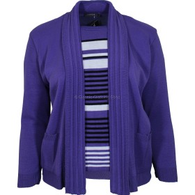 Violet Combination Twin Set Look Jumper