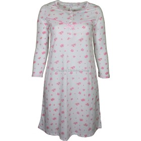White Floral Long Sleeve Nightdress