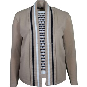 Taupe Combination Twin Set Look Jumper