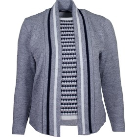 Grey Marl Combination Twin Set Look Jumper