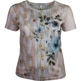 Peach Floral Print T-Shirt Top