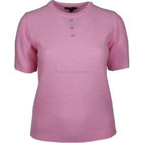 Pink Waffle Short Sleeve Jumper