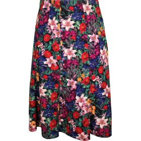 Red Floral Panelled Skirt