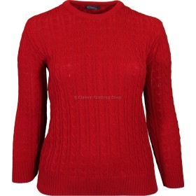 Red Plain Long Sleeve Jumper