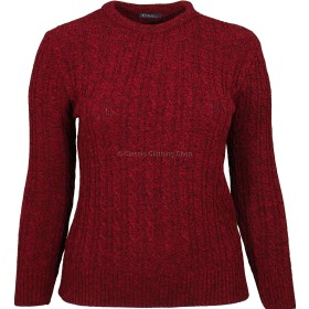 Mottle Red Plain Long Sleeve Jumper